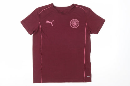 Puma Boys Red Manchester City DryCELL Short Sleeve Sports T-Shirt 14 Years