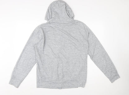 Uniqlo Men’s Grey Full Zip Hoodie M Lightweight Cotton Blend