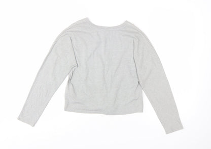 Levi's Girls Grey Sequin Heart Long Sleeve Tie Hem T-Shirt 12 Years