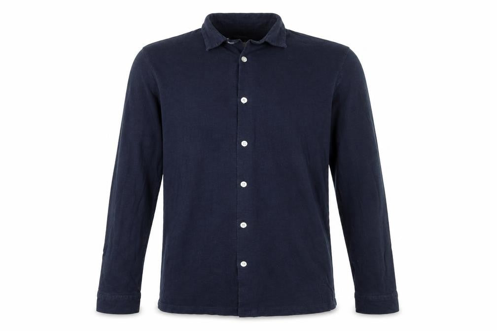 Reiss Men's Navy Cotton Long Sleeve Button-Up Shirt M