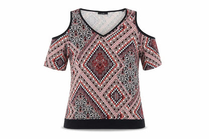Wallis Women’s Multicoloured Cold Shoulder Viscose T-Shirt M