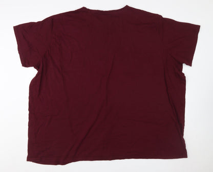 BadRhino Men's Red 5XL Crew Neck Cotton Short Sleeve T-Shirt