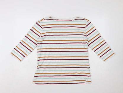 Seasalt Women’s Multicoloured Striped 3/4 Sleeve Sailor Top Size 14