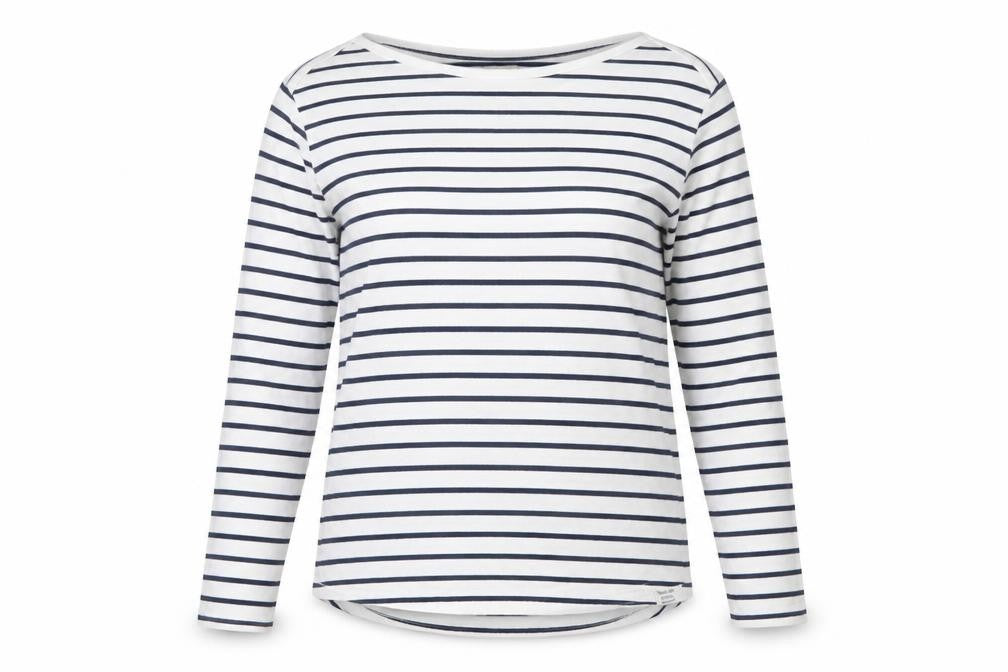 FatFace Women Ivory Striped Long Sleeve Cotton T-Shirt Size 12