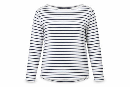 FatFace Women Ivory Striped Long Sleeve Cotton T-Shirt Size 12