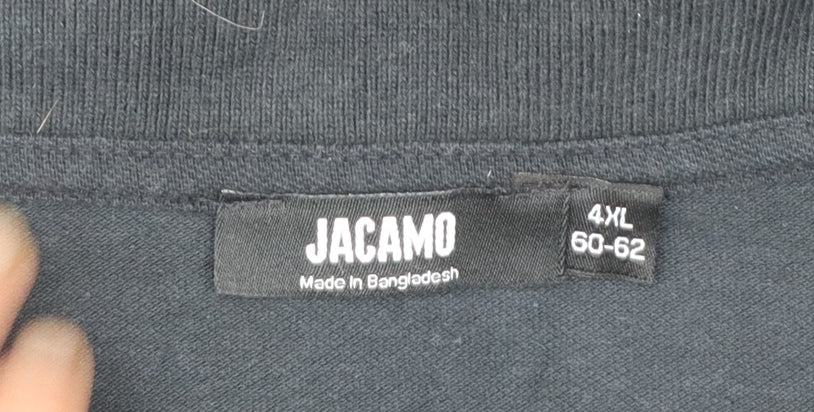 Jacamo Men’s Black 4XL Short Sleeve Cotton Polo Shirt