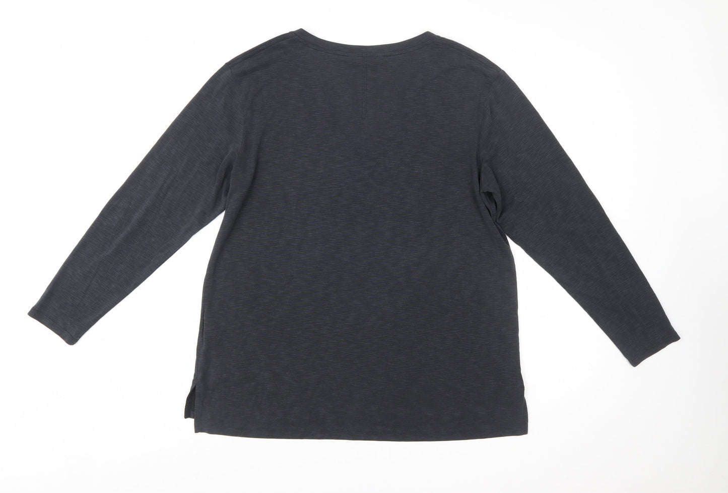Marks and Spencer Per Una Women's Black V-Neck Long Sleeve Modal T-Shirt Size 16