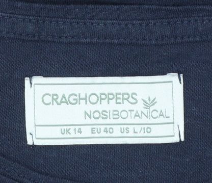 Craghoppers Womens Blue 3/4 Sleeve Cotton T-Shirt Size 14