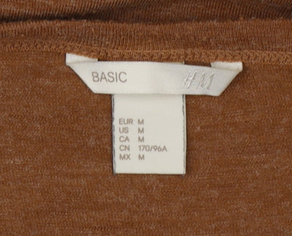 H&M Women Brown Bodycon Jersey Long Sleeve Dress Size 12