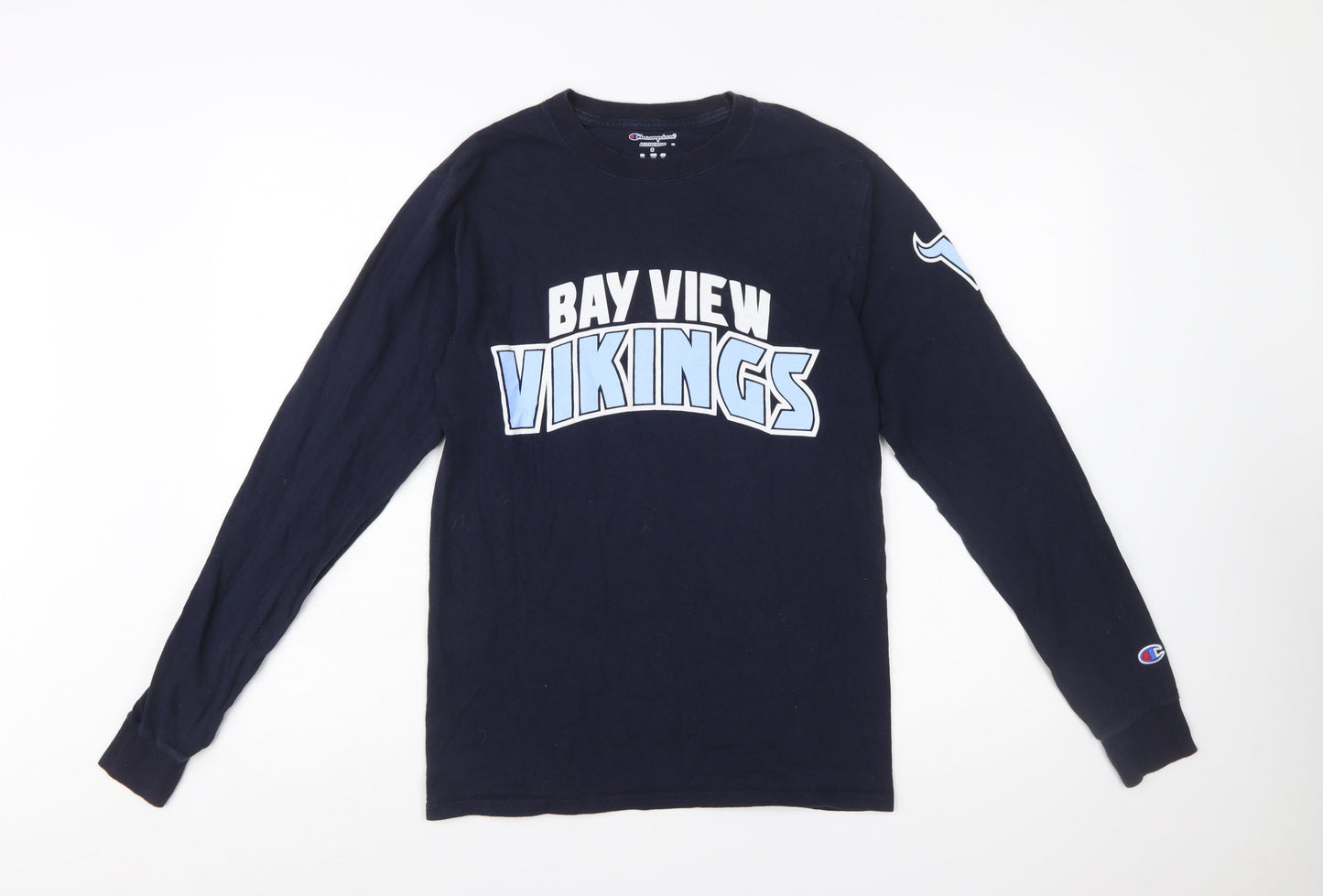Champion Men's Blue Bay View Vikings Long Sleeve T-Shirt Size S