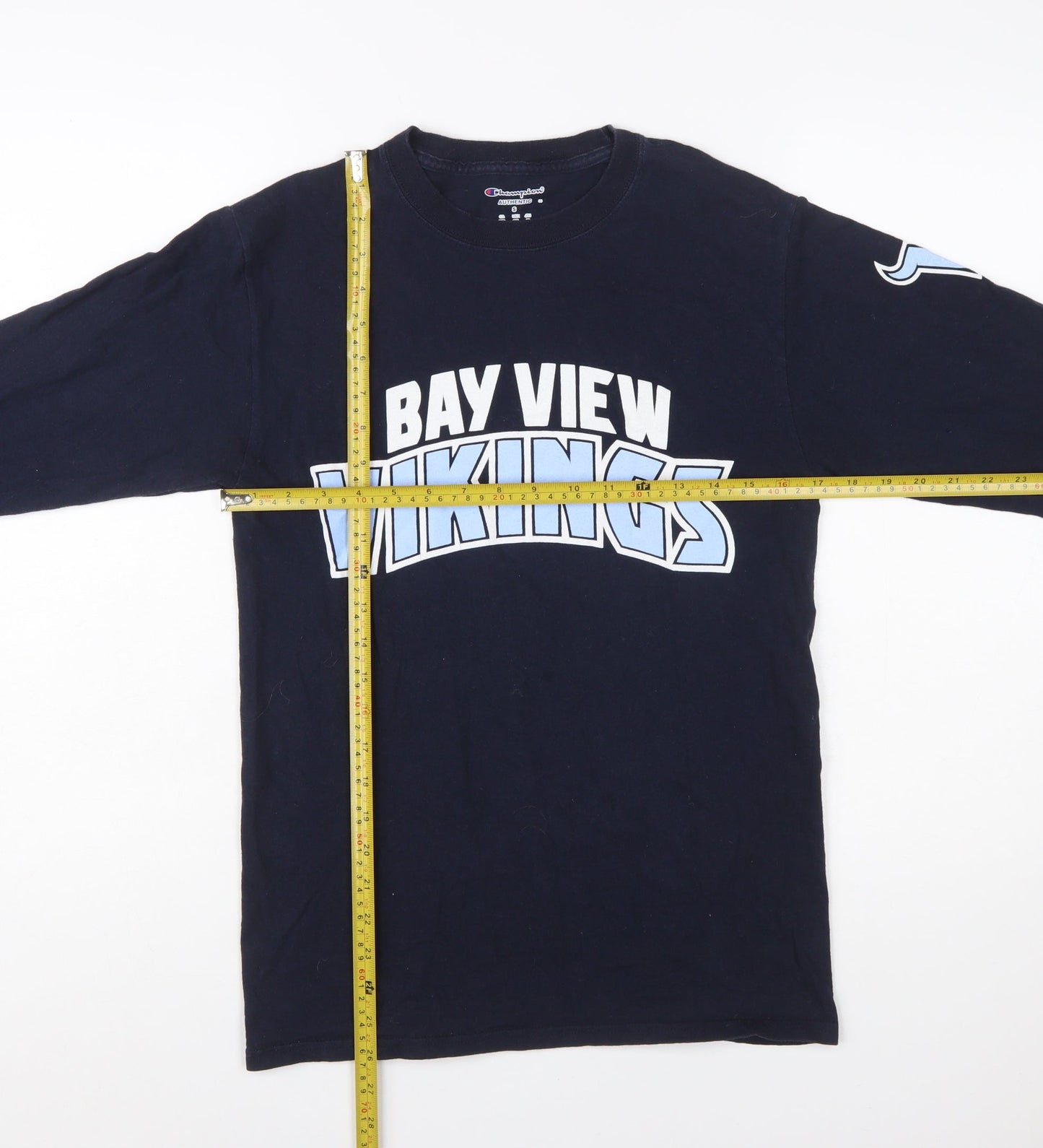 Champion Men's Blue Bay View Vikings Long Sleeve T-Shirt Size S