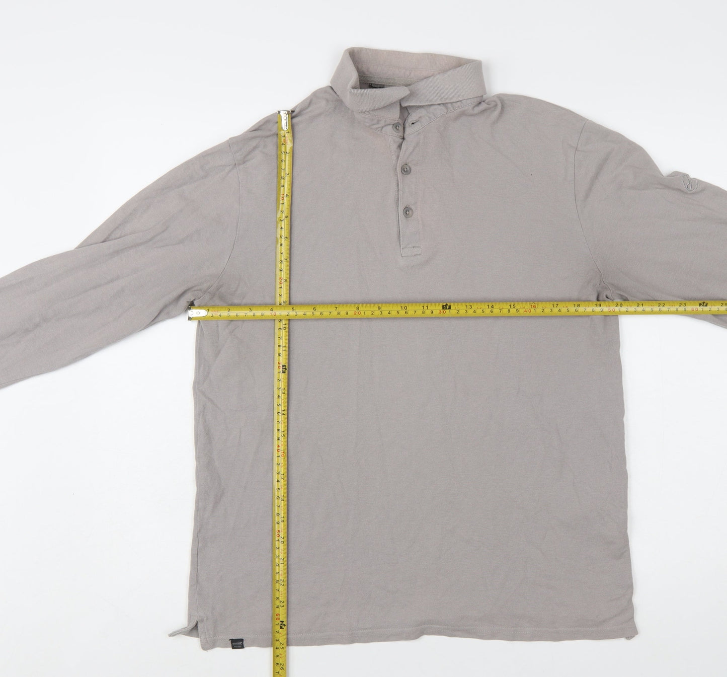 Regatta Men's Grey Long Sleeve Cotton Polo Shirt Size L