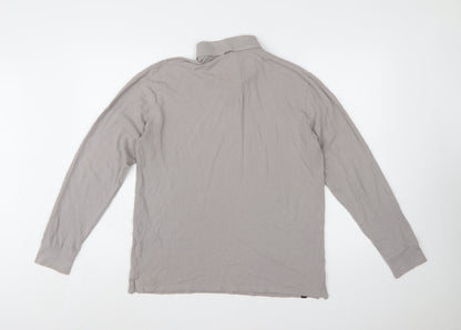 Regatta Men's Grey Long Sleeve Cotton Polo Shirt Size L