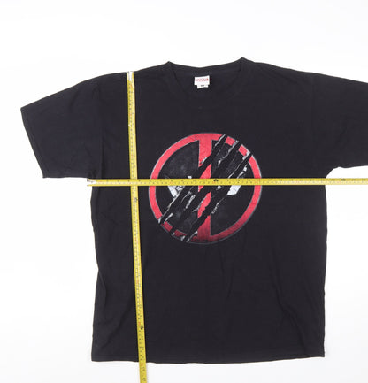 Marvel Men’s Black XL Deadpool Logo Short Sleeve Cotton T-Shirt