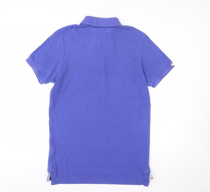 Superdry Men's Blue Tokyo Embroidered Logo Polo Shirt Size L