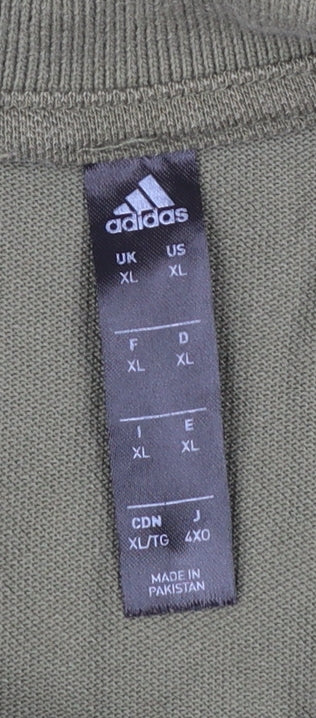 Adidas Men's Green XL Polo Shirt Short Sleeve Sports Logo