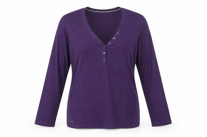 Converse Women’s Purple XL Long Sleeve Henley T-Shirt