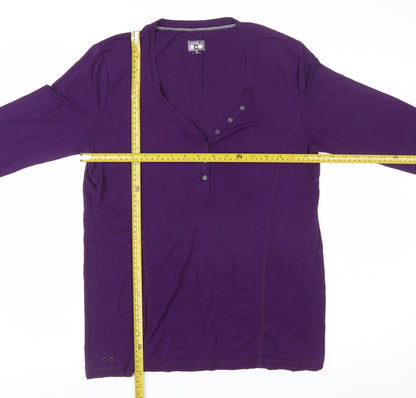 Converse Women’s Purple XL Long Sleeve Henley T-Shirt