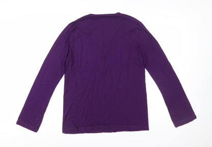Converse Women’s Purple XL Long Sleeve Henley T-Shirt