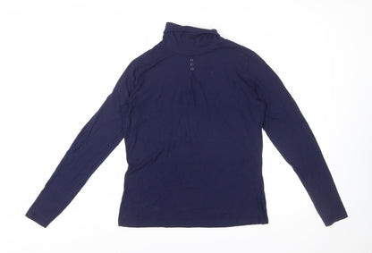 Green Lamb Women's Blue Roll Neck Long Sleeve Jersey Top Size 10