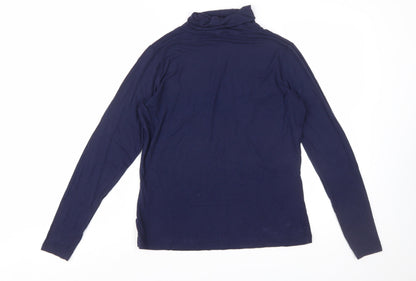 Green Lamb Women's Blue Roll Neck Long Sleeve Jersey Top Size 10