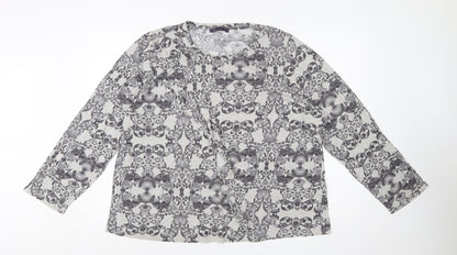 Marks and Spencer Women’s Grey Mix Long Sleeve Viscose Cotton T-Shirt UK 24