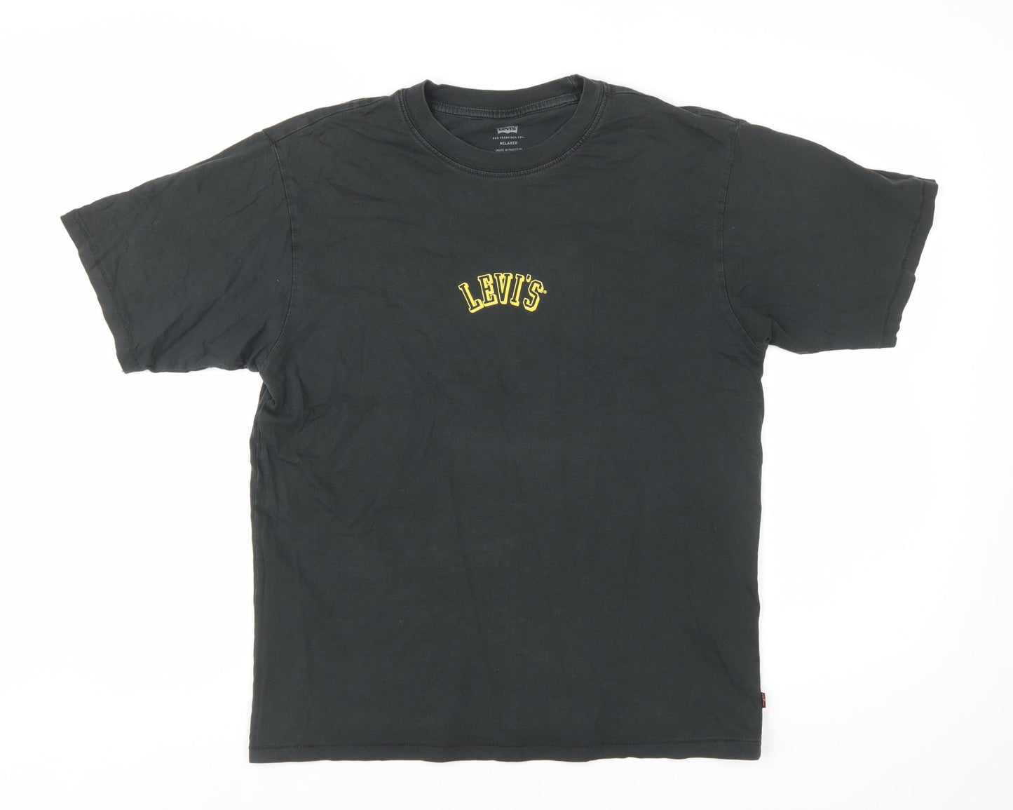 Levi's Men's Black Relaxed Fit Cotton Crew Neck T-Shirt XS