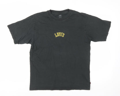 Levi's Men's Black Relaxed Fit Cotton Crew Neck T-Shirt XS