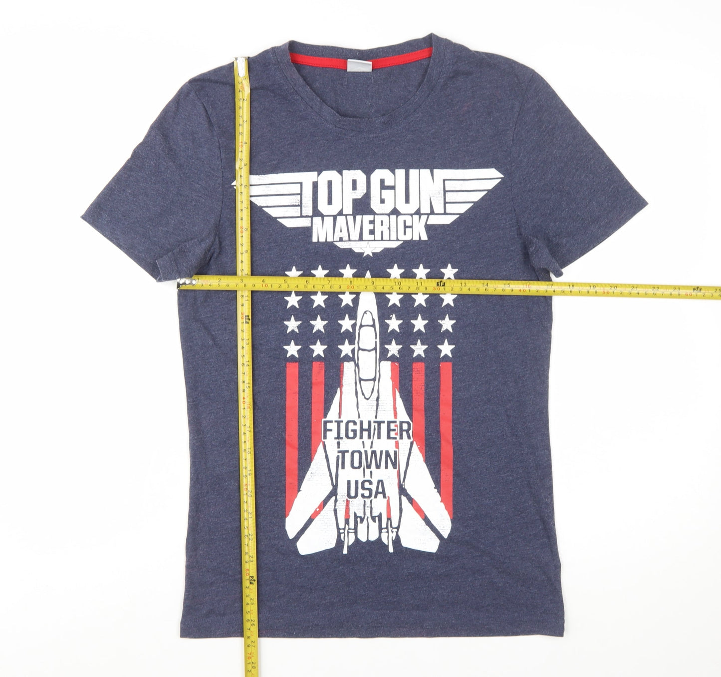 Top Gun Maverick Men's Blue Graphic Crew Neck T-Shirt Size S