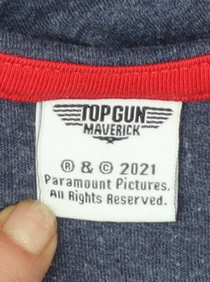 Top Gun Maverick Men's Blue Graphic Crew Neck T-Shirt Size S