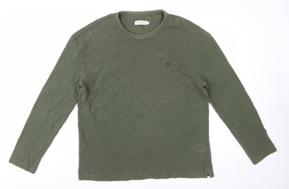Farah 1920 Men's Green Cotton Long Sleeve Crew Neck Sweatshirt L