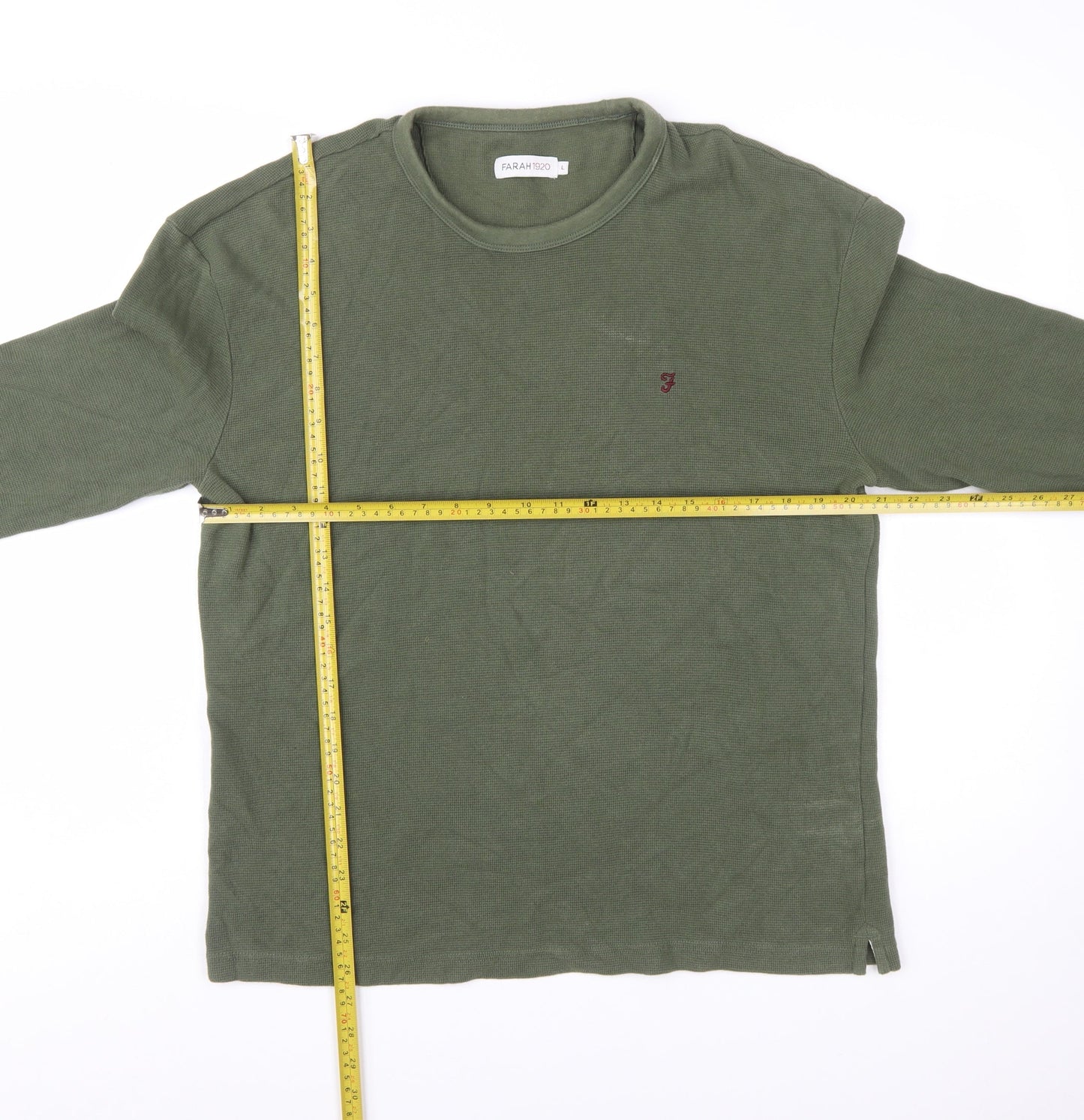 Farah 1920 Men's Green Cotton Long Sleeve Crew Neck Sweatshirt L