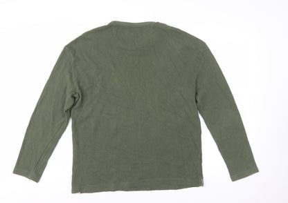 Farah 1920 Men's Green Cotton Long Sleeve Crew Neck Sweatshirt L