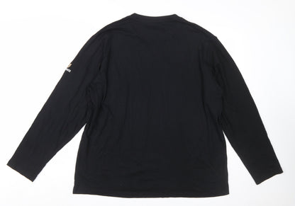 Guinness Men's Black Long Sleeve Cotton T-Shirt XL-2XL Beer Logo