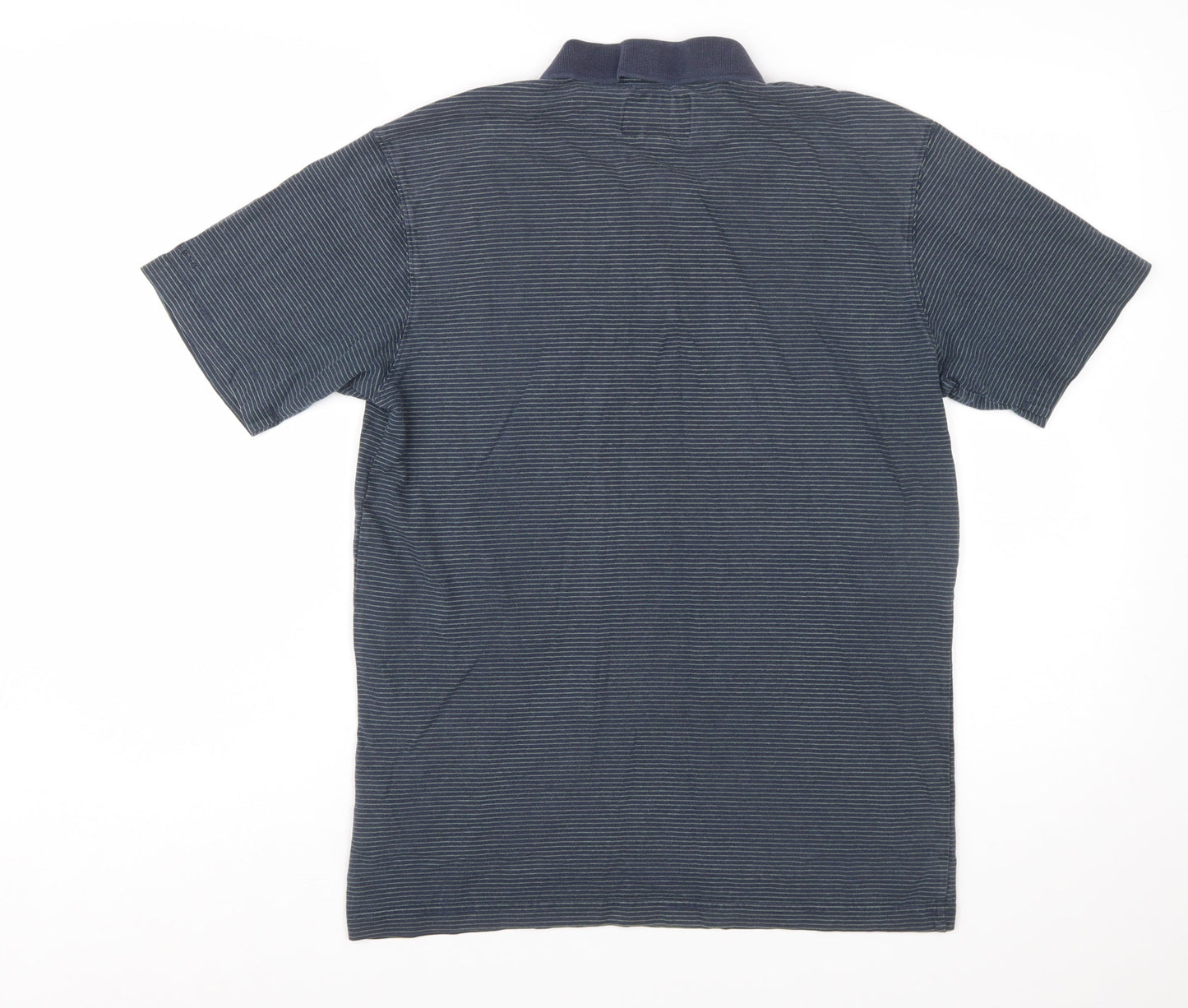 Billabong Men's Blue Striped Cotton Short Sleeve Polo Shirt Size M