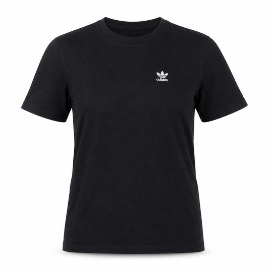 Front view of adidas women’s black basic cotton t-shirt, size UK 10
