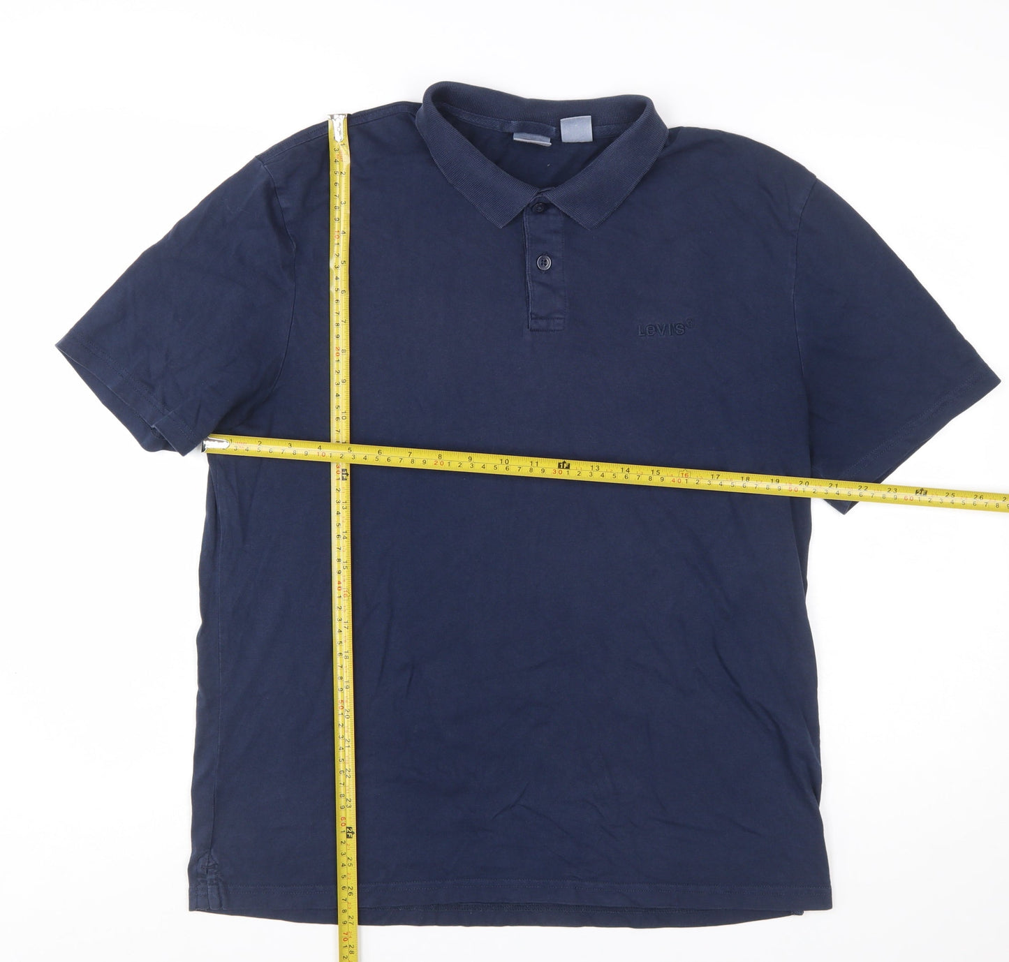 Levi's Men's Navy Blue Relaxed Fit Cotton Polo Shirt M