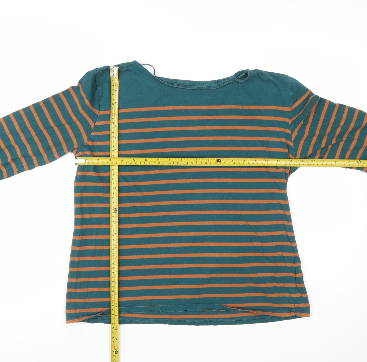 Seasalt Women's Blue Striped Organic Cotton Long Sleeve Sailor Shirt UK 14