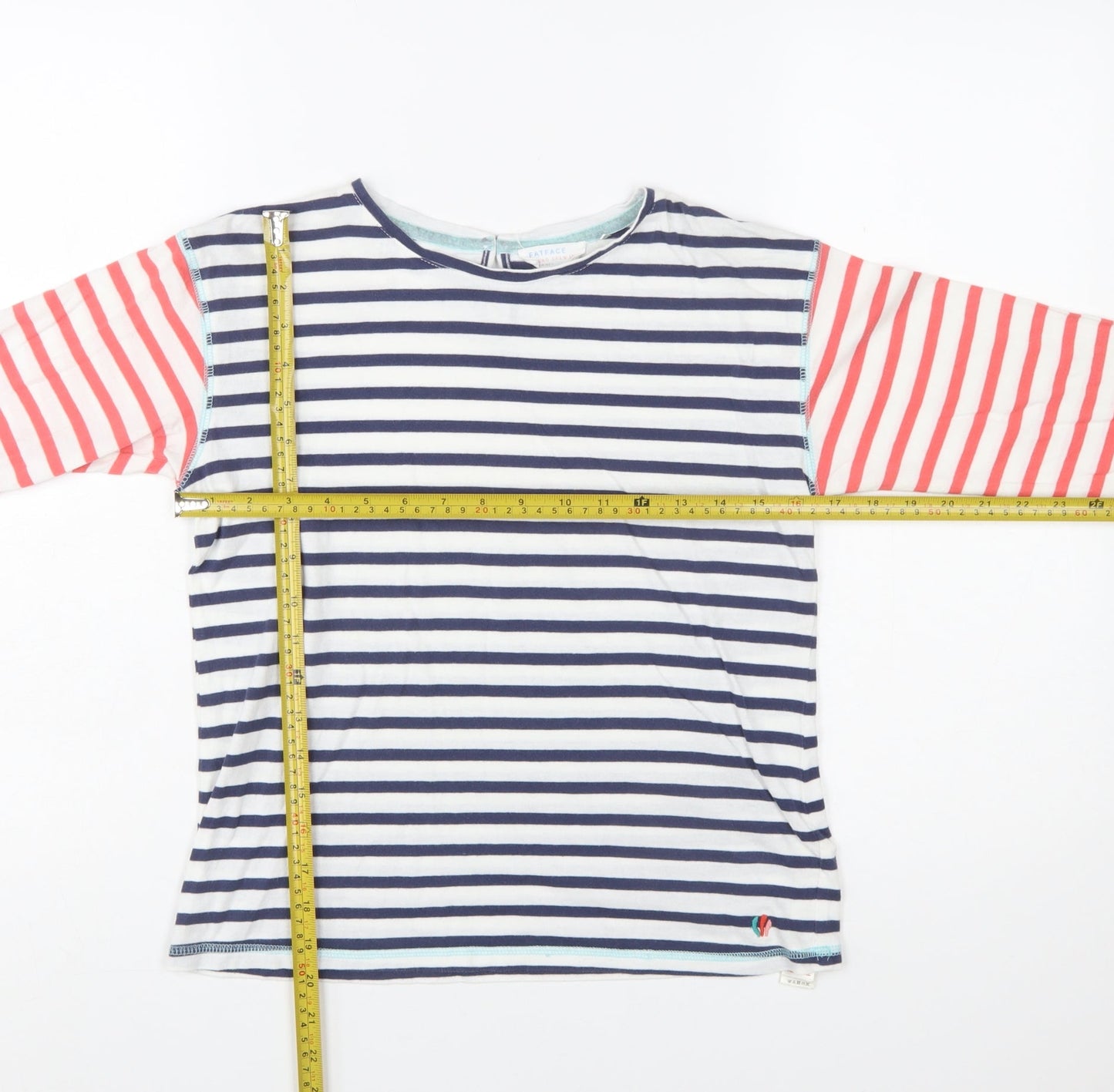 FatFace Girls Multicoloured Striped Long Sleeve Cotton T-Shirt 10-11 Years