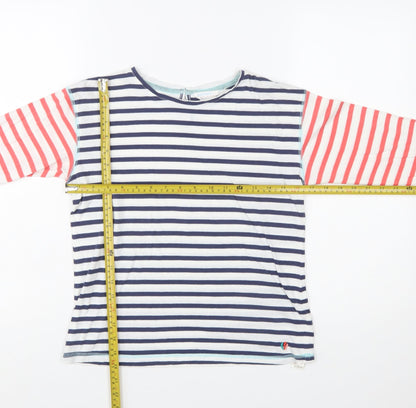 FatFace Girls Multicoloured Striped Long Sleeve Cotton T-Shirt 10-11 Years