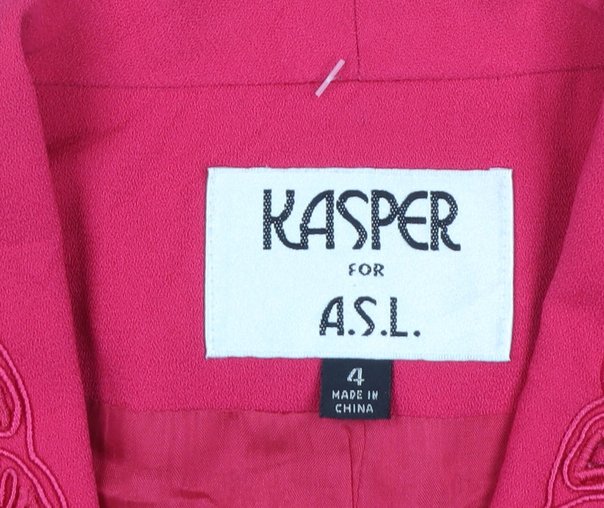 Kasper for A.S.L. Women's Pink Blazer Size 4 Formal Lined Jacket