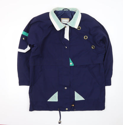 Current Seen Men's Blue Retro Anorak Jacket Size M Mid-Length 80s Style