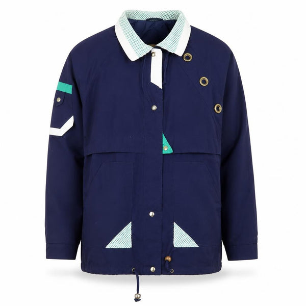 Current Seen Men's Blue Retro Anorak Jacket Size M Mid-Length 80s Style