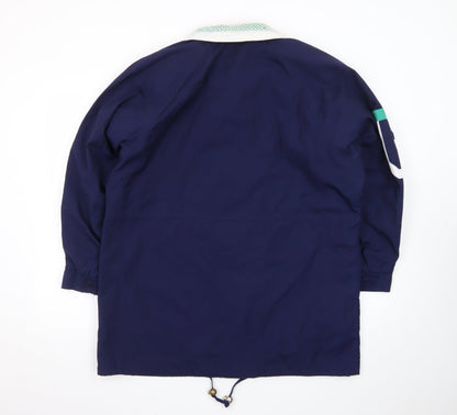 Current Seen Men's Blue Retro Anorak Jacket Size M Mid-Length 80s Style