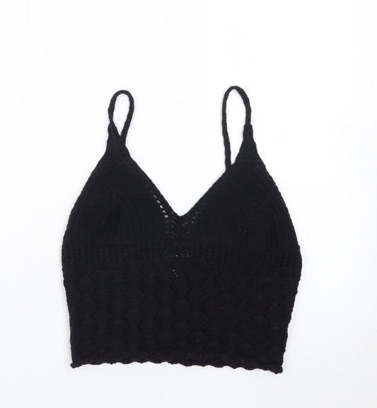 H&M Women's Black Crochet Camisole Tank Top Size S