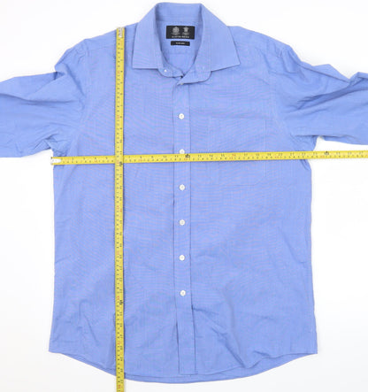 Austin Reed Men’s Blue 16.5R Cotton Regular Fit Long Sleeve Shirt