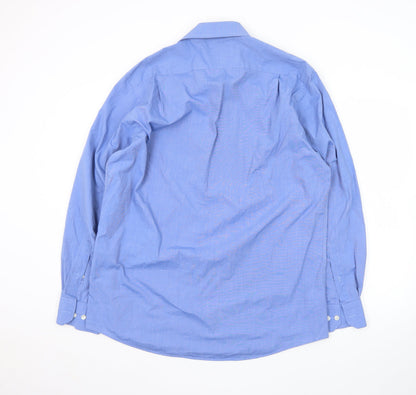 Austin Reed Men’s Blue 16.5R Cotton Regular Fit Long Sleeve Shirt