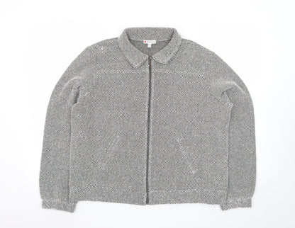 Street One Women's Grey Herringbone Zip Up Jacket Size 16