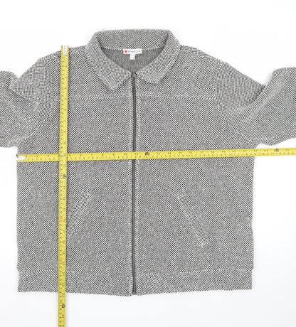 Street One Women's Grey Herringbone Zip Up Jacket Size 16