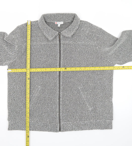 Street One Women's Grey Herringbone Zip Up Jacket Size 16